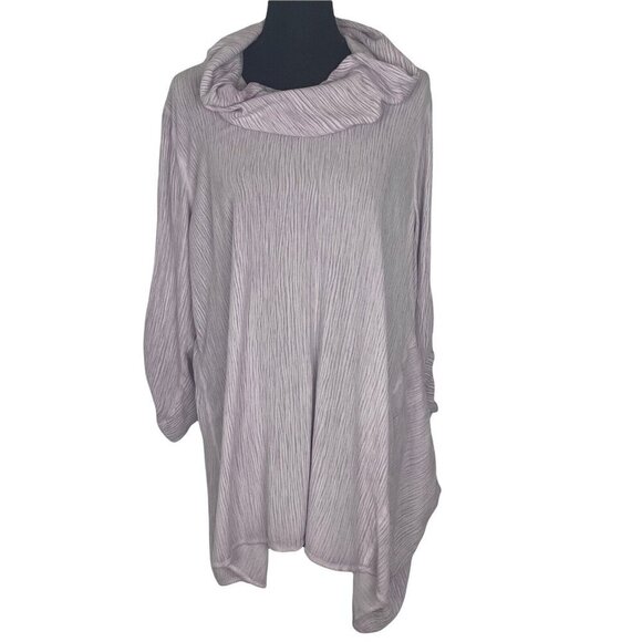SOFT SURROUNDINGS Women Asymmetric Turtleneck Top Size 2XL Light Purple 48-18 - Picture 1 of 12